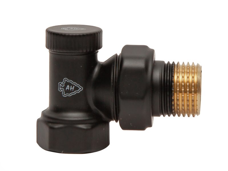 Кран для радиаторов УГЛОВОЙ, обратки Arrowhead Black