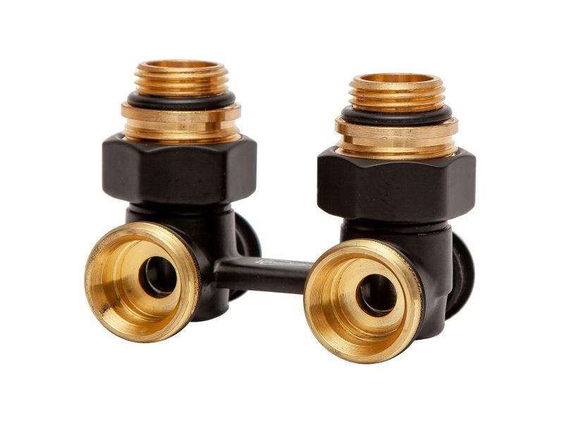 Кран нижнего подключения угловой Arrowhead Black