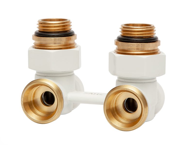 Кран нижнего подключения угловой Arrowhead White