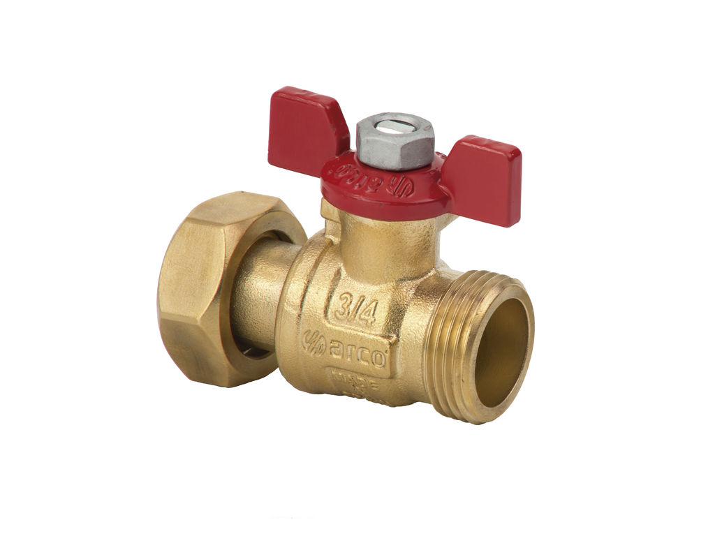 Кран шаровый с накидной гайкой, бабочка Turia ARCO